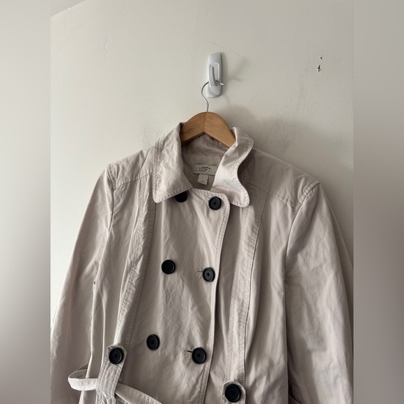 LOFT Beige Belted Trench Coat Jacket - Picture 2 of 7